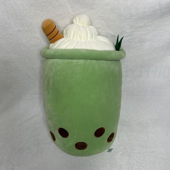 Squish Pillow Boba Tea Large 20 inch Mint Green Plush Toy Cushion Zipper Filling - Picture 2 of 10
